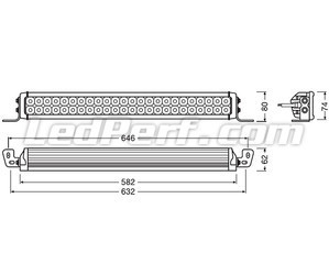 Schéma des dimensions de la Barre LED Osram LEDriving® LIGHTBAR VX500-CB