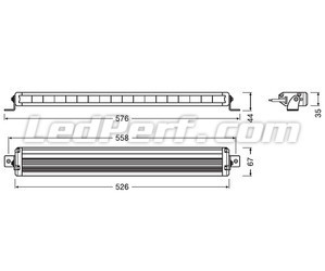 Schéma des dimensions de la Barre LED Osram LEDriving® LIGHTBAR VX500-SP