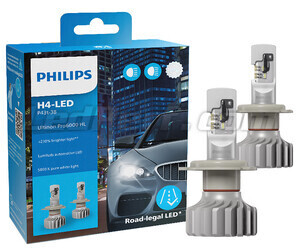 Kit Ampoules LED H4 Philips ULTINON Pro6000 Homologuées - 11342U6000X2