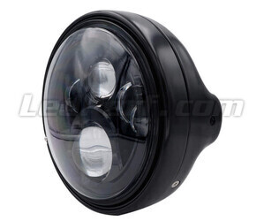 Phare rond de moto noir satiné pour optique full LED de 7 pouces