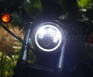 Optique moto Full LED Noire pour phare rond 5.75 pouces - Type 4