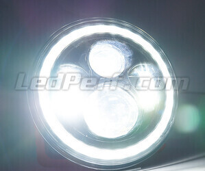 Optique Moto Full LED Chromé Pour Phare Rond 7 Pouces - Type 5 Eclairage Blanc Pur