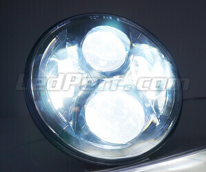 Optique Moto Full LED Noir Pour Phare Rond 7 Pouces - Type 2 Eclairage Blanc Pur