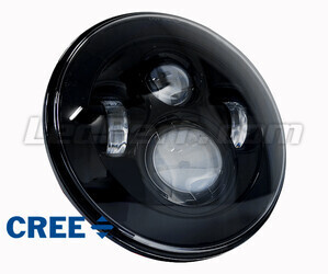 Optique Moto Full LED Noir Pour Phare Rond 7 Pouces - Type 3