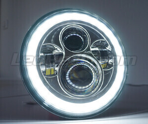 Optique Moto Full LED Noir Pour Phare Rond 7 Pouces - Type 5 Angel Eye