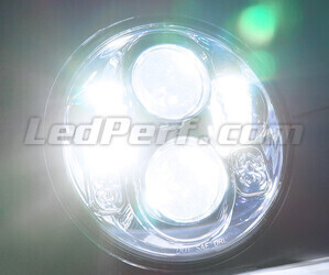 Optique Moto Full LED Noir Pour Phare Rond De 5.75 Pouces - Type 2 Eclairage Blanc Pur