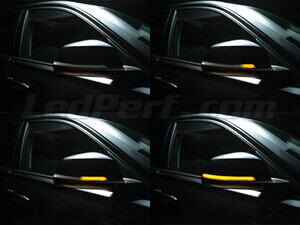Verschiedene Phasen der Lichtabfolge der dynamischen Osram LEDriving® Blinker für BMW Serie 2 (F22) Außenspiegel