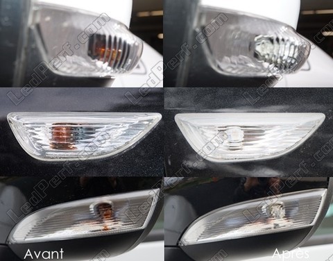 Led Seitliche Fahrtrichtungsanzeiger Hyundai Santa Fe II vor und nach