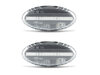 Frontansicht der sequentiellen LED-Seitenblinker für Mazda 2 phase 2 - Transparente Farbe