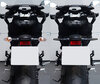 Vergleich vor und nach der Installation Dynamische LED-Blinker + Bremslichter für Honda Transalp 600