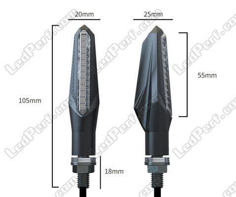 Gesamtabmessungen der Dynamische LED-Blinker mit Tagfahrlicht für Indian Motorcycle Scout 1133 (2015 - 2023)