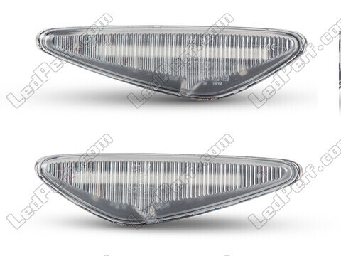 Vue de face des clignotants latéraux séquentiels à LED pour Mazda RX-8 - Couleur transparente
