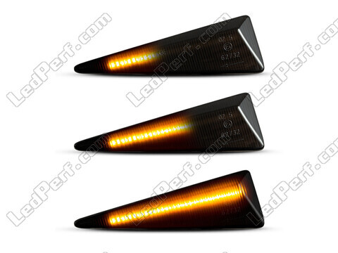 Eclairages des répétiteurs latéraux dynamiques noirs à LED pour Renault Espace 4