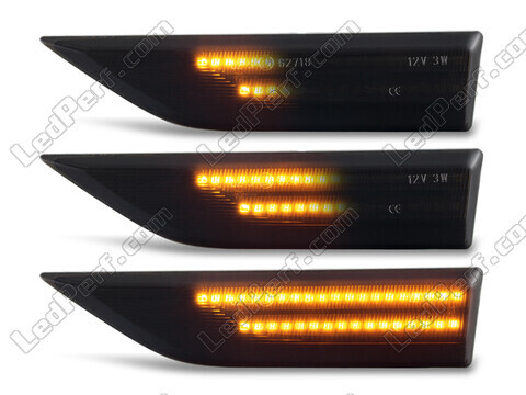 Eclairages des répétiteurs latéraux dynamiques noirs à LED pour Volkswagen Caddy IV