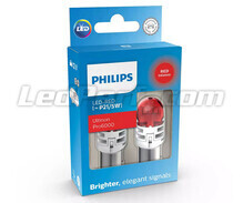 2x ampoules LED Philips P21/5W Ultinon PRO6000 - Rouge - BAY15D - 11499RU60X2