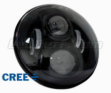 Optique moto Full LED Noir pour phare rond 7 pouces - Type 2